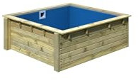 CHILLROI® Karibu Mini-Massivholz Pool 2,43 m³ aus Blockbohlen mit Poolfolie & Schutzvlies – Ø 300 cm, 66 cm Wassertiefe – Hochwertiges Pooldeck, langlebig und witterungsbeständig