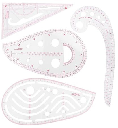 4 Stück Schneiderlineal,Kurvenlineal,Nählineal,Kurvenlineal Schneiderbedarf,Nähen,Nähzubehör,Schneider Lineal,Sewing Gauge,Kleidunglineal,Näh Lineal Muster Nählineal Set,Lineal Nähen Für Diy Kleidung
