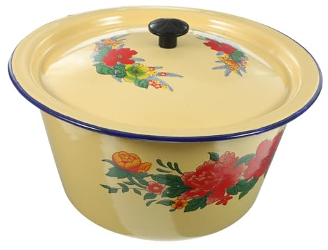 JECOMPRIS Cuenco Retro De Esmalte Para Lavado Mano Recipiente Vintage Para Cocina Para Almacenamiento De Comida Refrigerador