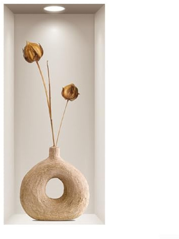 Decalcomanie da parete in PVC con effetto vintage 3D, pianta finta per decorazione artistica della casa, adatta per salotti e camere da letto