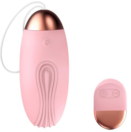 Oziral Vibratore con telecomando per la stimolazione del punto G e del clitoride, 10 modalità di vibrazione, sex toy per coppie e donne, uovo vibrante ricaricabile, stile balena, rosa