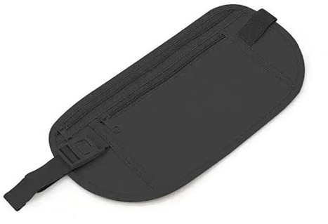 Borsa antifurto da donna con scomparto segreto, marsupio da uomo, piccola per viaggi e sport, nero