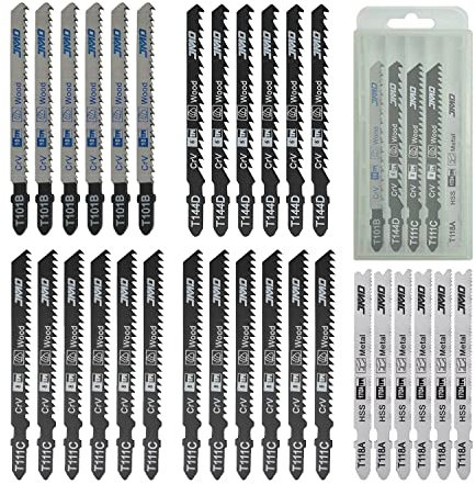 JMD 30 Piezas T118A T101B T144D T111C Hojas Sierra de Calar para Madera y Metal Hojas Surtidas de Sierra Caladora Accesorios para Sierras de Calar Compatible con Bosch Dewalt Makita etc
