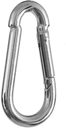 Sunmondo Karabinerhaken (5 Stück) 100 x 10 aus Stahl - Karabiner groß mit hoher Traglast bis 350 kg - galvanisch verzinkte Carabiner, Befestigungshaken DIN 5299 C