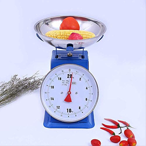 Bilance Bilancia da cucina meccanica, Digital Bilance cottura Bilancia Bilancia da cucina con la ciotola, la cottura degli alimenti Bilancia, Easy Read Quadrante, Acciaio inossidabile casa 20kg Blu