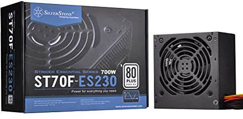Silverstone SST-ST70F-ES230 – Strider Essential Serie, 700 W 80 Plus 230 V EU ATX alimentatore silenzioso per PC con ventola da 120 mm