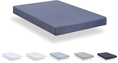 Todocama Spannbettlaken aus gebürsteter Mikrofaser, extra weich, für Betten 140 x 190/200 cm, Graublau, Blau Grau Áceo