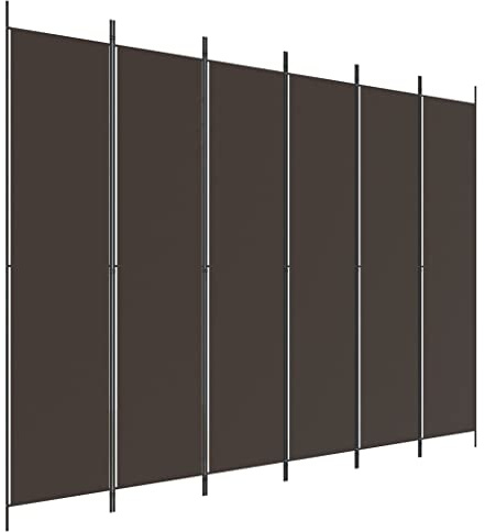 vidaXL Divisorio a 6 Pannelli Marrone 300x220 cm in Tessuto