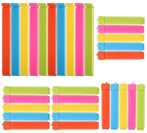 Hemiks 30 Stück Verschlussclips, 7/11 cm Bunt Clips Für Tüten Verschlussklammern Küche Dichtungsclip Beutelclips, Wiederverwendbar Tütenclips für Verpackung Süßigkeiten Snacks