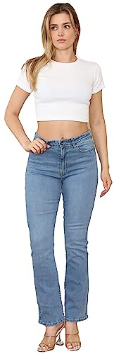 989Zé ENZO Womens Bootcut Jeans Trousers Ladies Casual Comfort Stretch Denim Pants All Waist Sizes UK