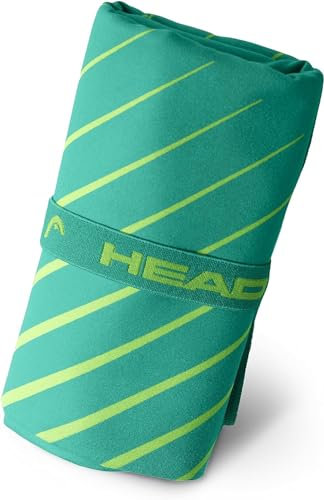HEAD Active Stripes - Toalla Microfibra con Elástico, Toalla Baño Ideal como Toalla Gimnasio Hombre/Mujer 40x60 Suave Ligera Secado Rápido, Toallas Baño Absorbente Ahora Espacio, Toallas Lavabo y Gym