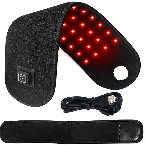Rotlichtlampe Gürtel,660nm & 850nm LED Red Light Therapy mit Timer,Flexibles Tragbares Wickelpolster,Tiefentherapie für Rücken Schulter Gelenke,Infrarottherapie & Rotlichttherapie zur Körper Schmerz