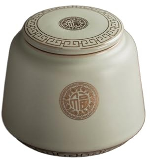 Sealed Tea Caddy Ru Kiln Ceramic Tea Cans Sealed Cans Household Candy Cans Chinese Tea Boxes Tea Storage Cans Medicinal Materials Cans Tea Jar with Lid