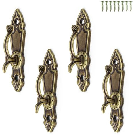 HJIAMA 4 Stück Gardinenhalter, Vorhang Halterung Wand aus Zinklegierung mit Schrauben, Gardinenhalter Wand, Vintage, Wandvorhang Krawattenhaken für Aufhängen Vorhängen, Handtüchern, Kleidung