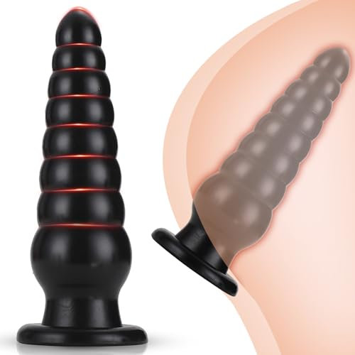 BDSMYOU Plug Anale Dildo Anale Dildo XXL Gigante con 8 Palline Anali e Ventosa,Sex Toys Extra Large Dilatatore Ano per Donna Uomo,Toys Sessuali per Donna Uomini Coppie (Nero)