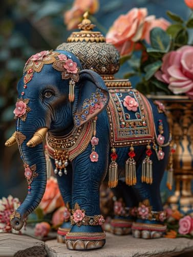 5D Diamond Painting Kit Completo, Flor Diamond Painting Animal Diamond Painting Adulti Grandi Dimensioni 70x95cm Pittura Diamante, Redondo Strass Diamantini Crystal Art, Decorazione Parete Casa D-Uy