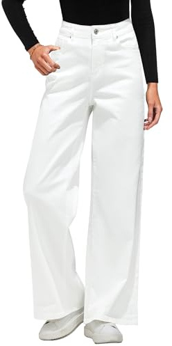 Roskiky High Rise Wide Leg Jeans for Women Womens Jeans Trendy M Ivory White