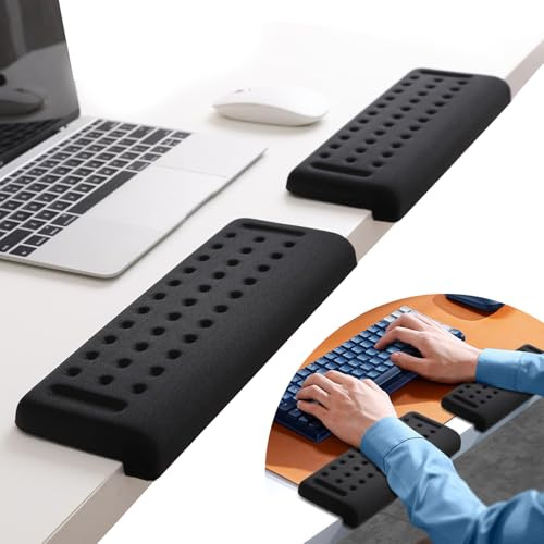 L-format handledsstöd för tangentbord och mus, 2-delat ergonomiskt handledsstöd och armstöd skrivbord med halkskydd – bekvämt handledsstöd för kontor och spel