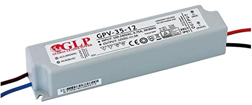 36 W 24 Vdc LED-strömförsörjning, GPV-35-24, IP67, 5 års garanti, TÜV-certifikat