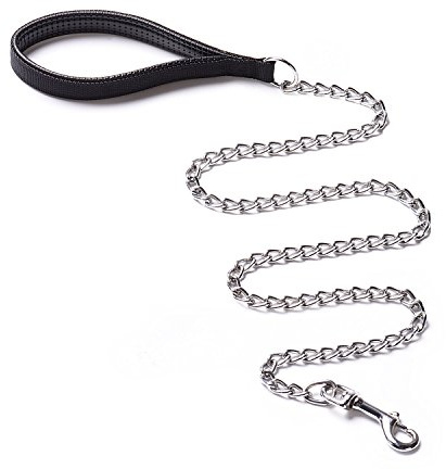 CtopoGo Heavy Duty Dog Leash,Metal Dog Chain Leash with Padded Handle for Large & Medium Size Dogs (6 ft. x 3.0 mm (25-120 lbs.))