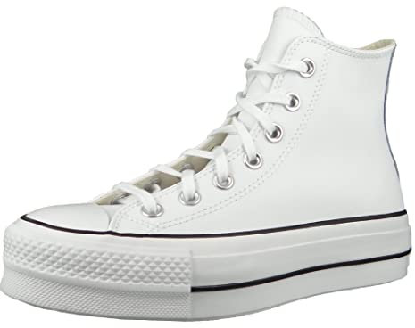 Converse All Star Lift Hi Black White Leather - 6 UK