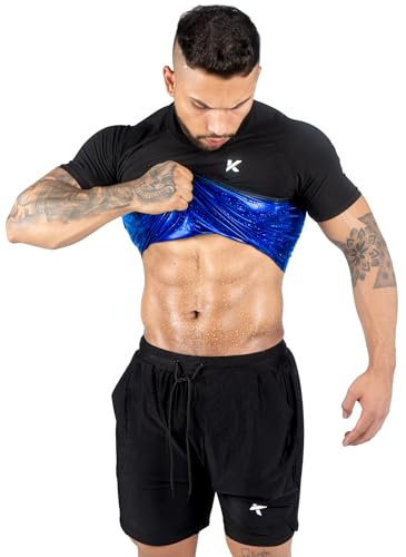 Kewlioo Sauna Shirt for Men - Heat Trapping Sweat Vest, Sauna Suit For Men, Compression Workout Sweat Suit for Gym, Workouts (Black, L)