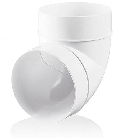 Fantronix 90 Degree Elbow Connector Bend 100mm - 4 inch Round Plastic Ducting Joint to Connect Round Duct Pipe or Flexible Hose Ventilation Pipe