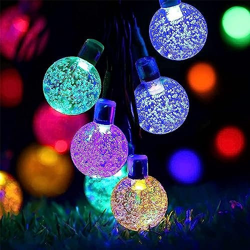 mafiti Solar Fairy Lights,12M/40ft 66LEDs Solar Lights Outdoor Garden with 8 Mode Crystal Balls Garden Lights for Camping Patio Yard Home Christmas Parties Wedding(Multi-Coloured)