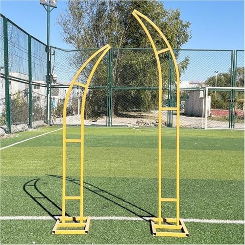 Supporto per sfondo ad arco di nozze, per uso esterno e interno, design curvo per matrimoni, feste di compleanno, anniversario, decorazione da 1,8 + 2,1 m, a mezza luna, supporto per arco a palloncino