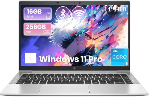 HP EliteBook 840 G7 Laptop, 14-inch FHD 1080P Netbook, Core i5-10310U, 16 GB RAM, 256 GB SSD, Backlit Keyboard, HDMI, Wi-Fi, Windows 11 Pro (Renewed)