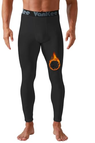 VanKee Pantaloni Termici Uomo Calzamaglia Termica Uomo Pantaloni Elasticità Ad Asciugatura Rapida Termici Collant Invernale Pantaloni Compressione per Sci Corsa Ciclismo Viaggio