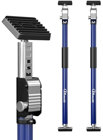 3-H Skåpslyftare 2-PACK, 75-133 cm Tredje handverktyg Justerbar stödstolpe, kraftig laststång för pickup-lastutrymme, gipsväggslyftare för skåpinstallation (Mörkblå)
