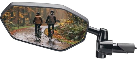 ROCKBROS Bar End Bike Mirrors Anti-Glare Wide Angle Bicycle Rear View Mirror Anti-Glare Flexibly Adjustable Extra Large Handlebar Plug niversal Left Nylon