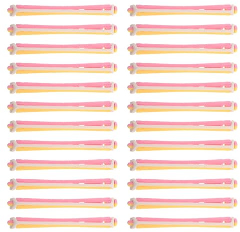 FELTECHELECTR 24pièces Bigoudis à Friser pour Permanente Plastique Flexible Bâtons de Curling pour Cheveux Outils de Coiffure Polyvalents pour Femmes Usage Salon et Voyage