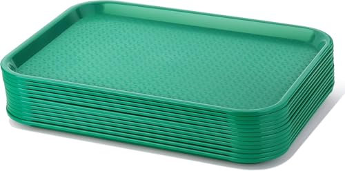 New Star Foodservice Fast Food Tray, Green, 10 x 14 Inch, Set of 12