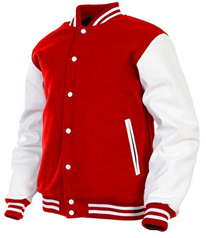 Chaqueta universitaria para hombre, manga de cuero genuino y mezcla de lana, Letterman Boys College Varsity Chaquetas XXS-5XL