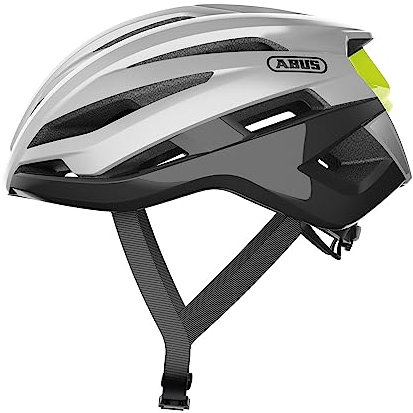 ABUS Rennradhelm StormChaser - Leichter und komfortabler Fahrradhelm für professionellen Radsport für Damen und Herren - Silber, Größe L (59-61 cm)