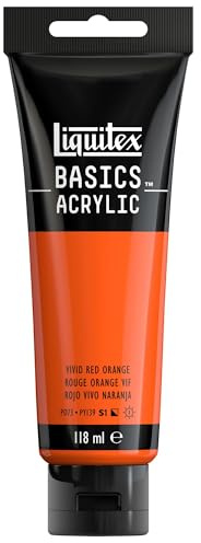 LIQUITEX Basics Acrylic Paint, Vivid Red Orange, 118 ml Tube