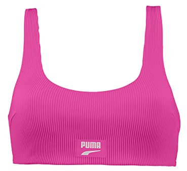 PUMA Damen Scoop Neck Bikini Top, Neon Pink, S EU