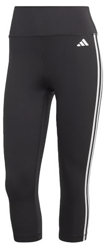 adidas Damen Train Essentials 3-Stripes High-Waisted 3/4 Leggings, Black, XXS