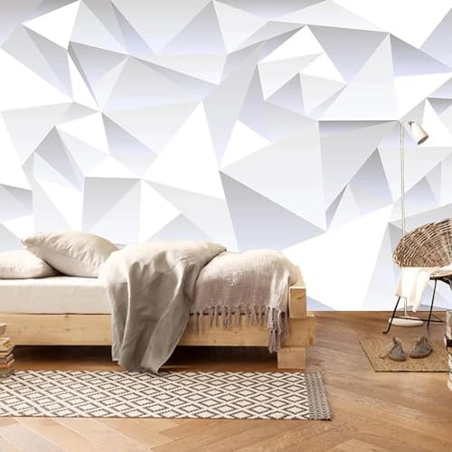 MIXUEXUNLU Mural Wallpaper Modern 3D Three-Dimensional White Triangle Geometric Wallpaper Living Room Office Wall Painting