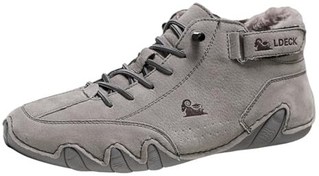 Generisch Hochwertige Herren Schneestiefel Winterstiefel rutschfeste Bequeme Outdoor Schuhe mit Warmem Futter für alle Wetterbedingungen (Grey, 43)