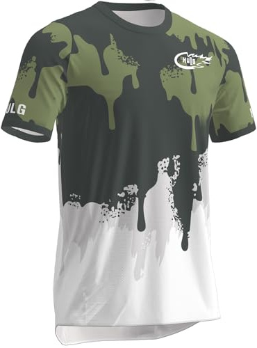 HULG Maglietta da Ciclismo da Uomo,Maglia da Mountain Bike,Maglia da Motocross,Abbigliamento da BMX,Traspirante e ad Asciugatura Rapida (Colour-04,L)