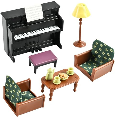 Accessoires Maison de Poupee, 17 Pièces Meubles de Salon Miniatures, Accessoires pour Maisons Miniature, Noël Objets Miniatures pour Maison de Poupée Décoratio