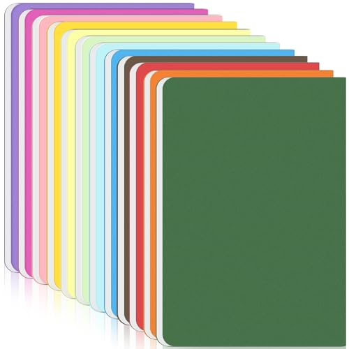 ReePlan 12 Pack A5 Lined Notebooks, 92 Pages/46 Sheets, 80 GSM Thick Paper, Colour Journals with 12 Colours, Multipack Notebooks for Sketching, Travel, Writing, School & Work (Lined)