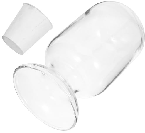 NUOBESTY Soporte para Cerillas de Vidrio Soplado a Mano Campana Decorativa Redonda de 125 Ml Tapa Campana de Cristal para Cerillas Tarro para Almacenamiento Seguro el Hogar