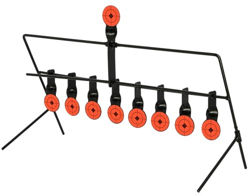 Shooting Target Gallery with Auto Reset - 5/7 / 9 Targets – Steel Swinging Targets for Air Rifle & Pistol Practice, Portable High Visibility Training Target