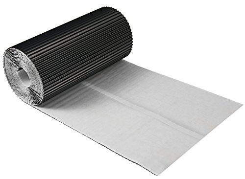 Wandanschlussband Kaminanschlussband plissiertes Aluminium 30 cm x 5 m Dach Kamin Wand Schornstein 7 Farben (Schwarz)