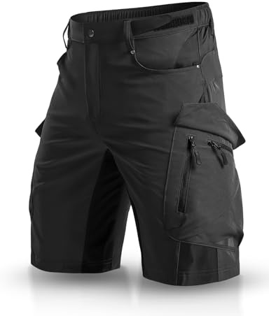 XKTTAC Men's Outdoor Quick Dry Lightweight Stretch Cargo Shorts for Hiking, Tactical, Casual, Fishing, Golf, Camping, Travel with 6 Pockets (Black, X-Large)