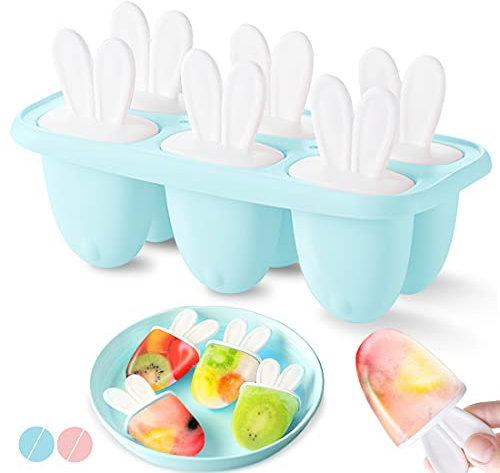Stampi per Ghiaccioli, 6 Gelato Stampi per Gelati Stampo Ice Lolly Riutilizzabile Stampo per Gelato, Ideale per la Preparazione di Ghiaccioli, Gelati, Sorbetti